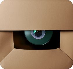 Envelope with a camera lens inside generated by Stable Diffusion