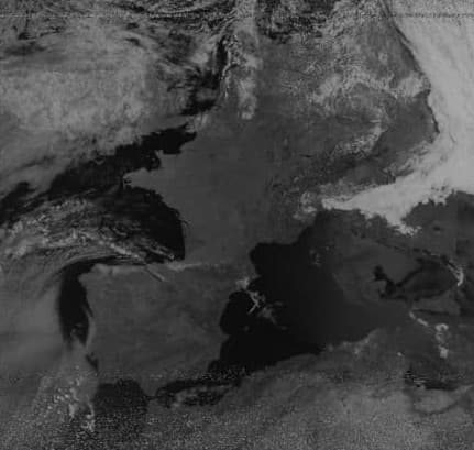 Cropped NOAA 15 APT image